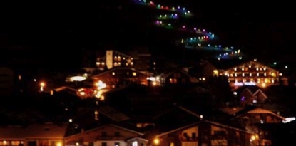 Morzine night lights Morzine lit up at night